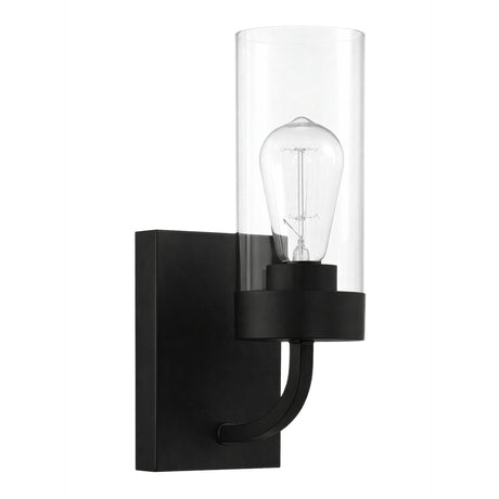 Zephyr - Single Light Sconce - Black / Clear - view 5