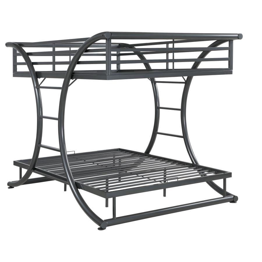 Stephan - Metal Bunk Bed Dark Gray Full over Full by CoasterElevations | Bel Furniture