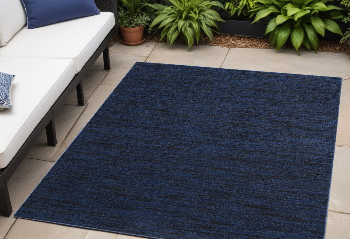 5' Square Indoor / Outdoor Area Rug - Midnight Blue