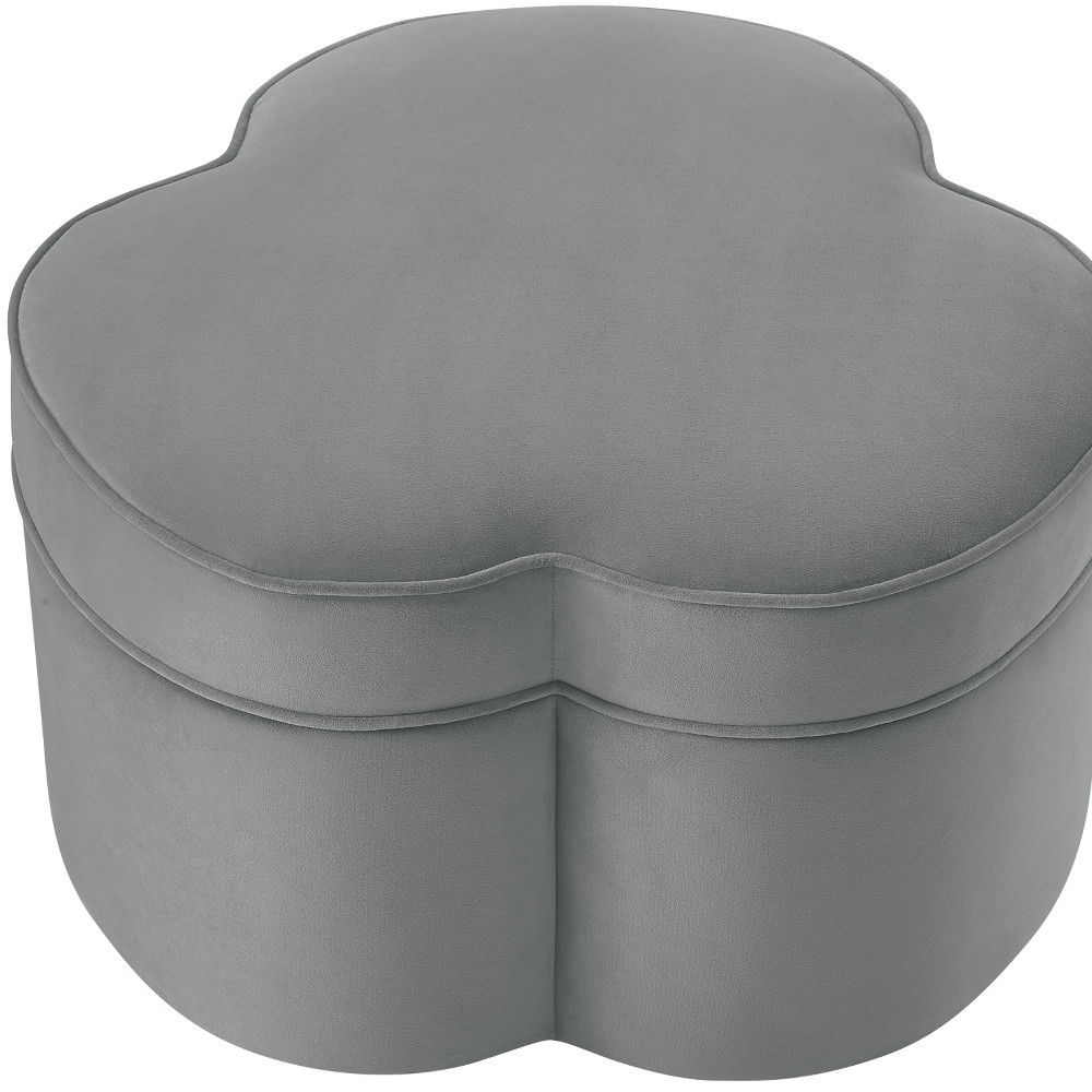 Velvet Specialty Cocktail Ottoman - Gray