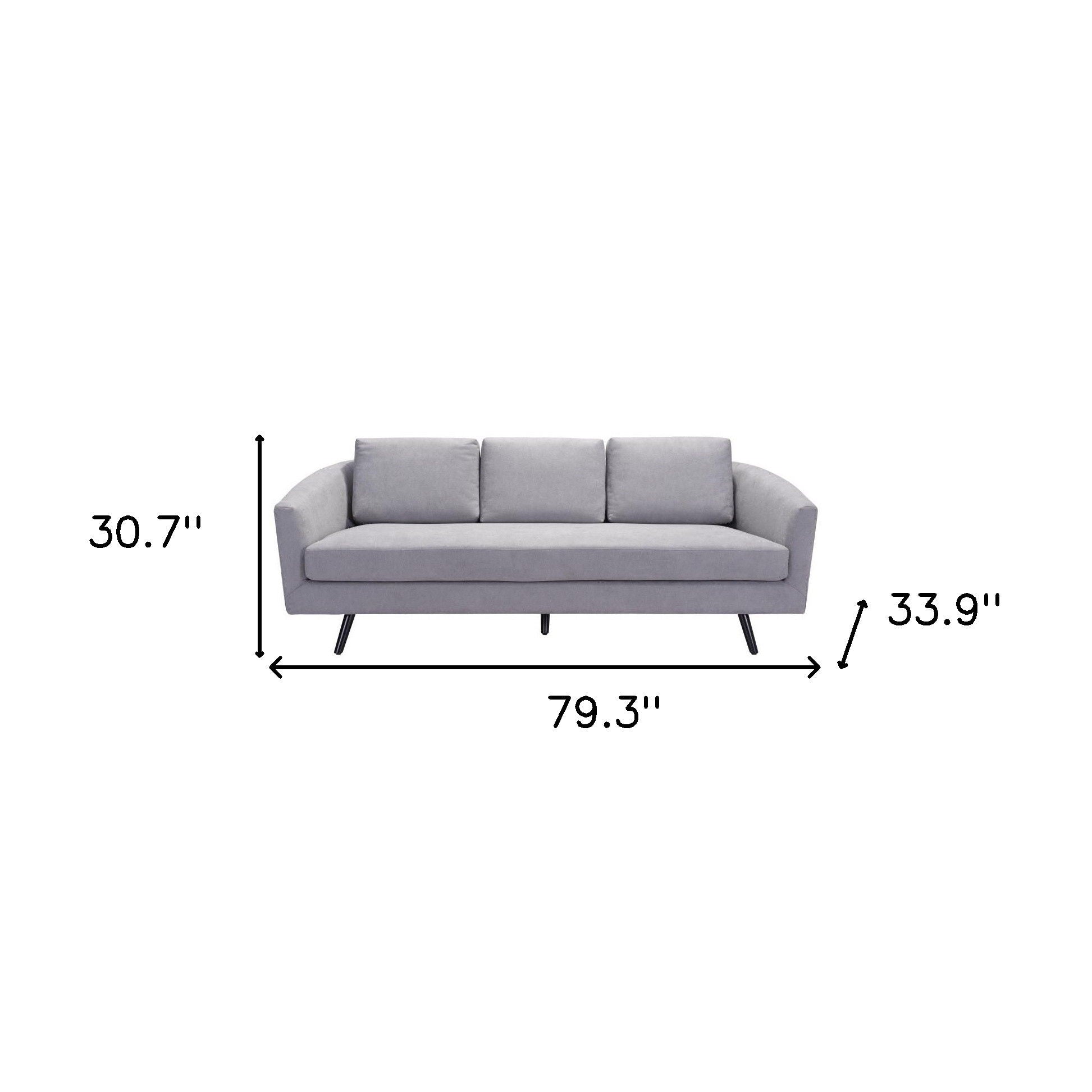 Polyester Sofa With Black Legs - Gray