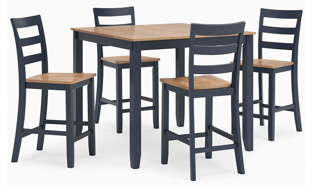 Gesthaven - Dining Room Counter Table Set Blue 5 Pc. Table, 4 Chairs by Signature Design by Ashley® | Bel Furniture
