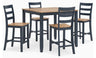 Gesthaven - Dining Room Counter Table Set Blue 5 Pc. Table, 4 Chairs by Signature Design by Ashley® | Bel Furniture