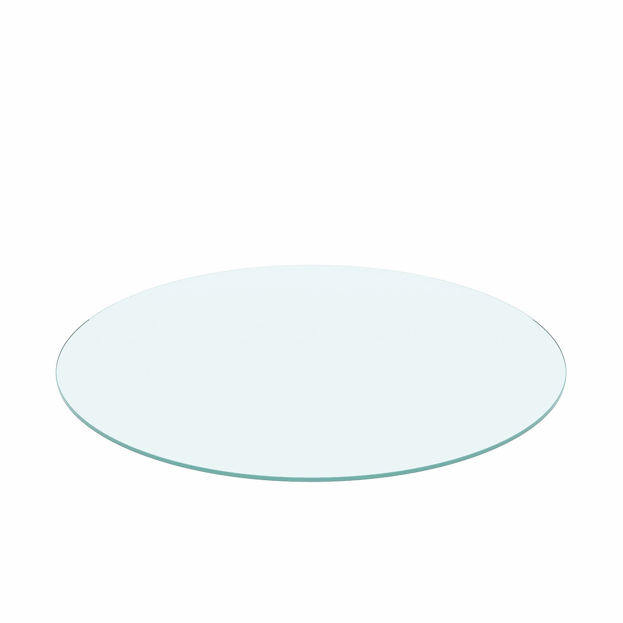 20" Round Tempered Glass Table Top Clear Glass 1 / 4" Thick Flat Polished Edge - Transparent