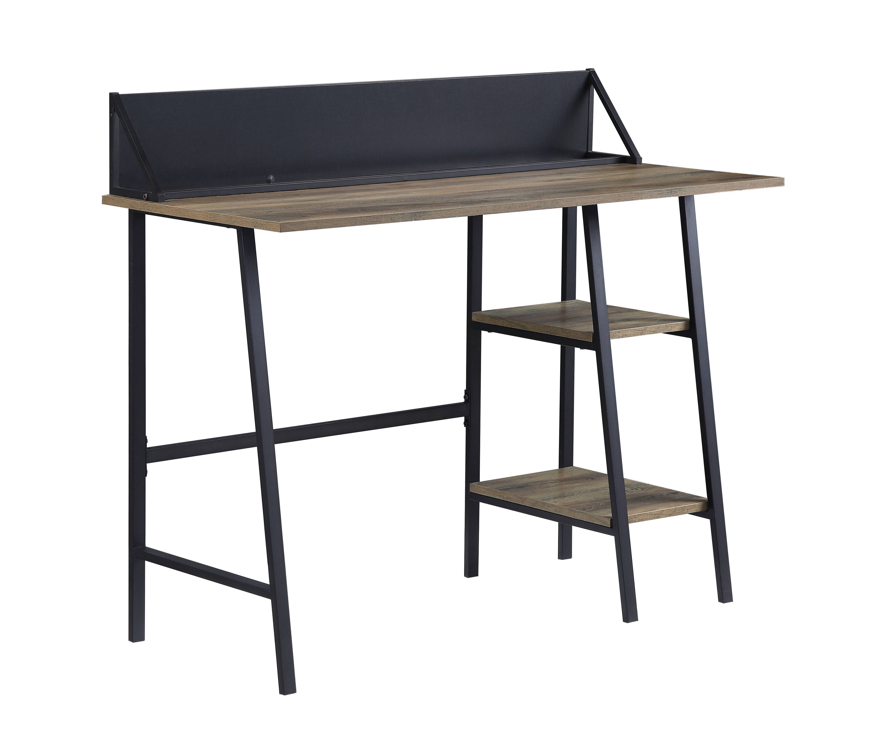 Garima - Legs Writing Desk - Rustic Oak / Black