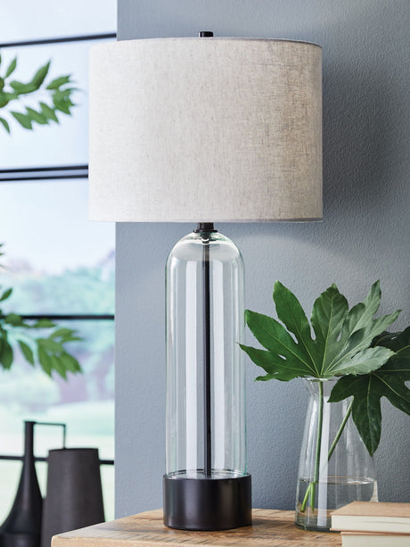 Kerrbrook - Glass Table Lamp - Clear / Black - view 3