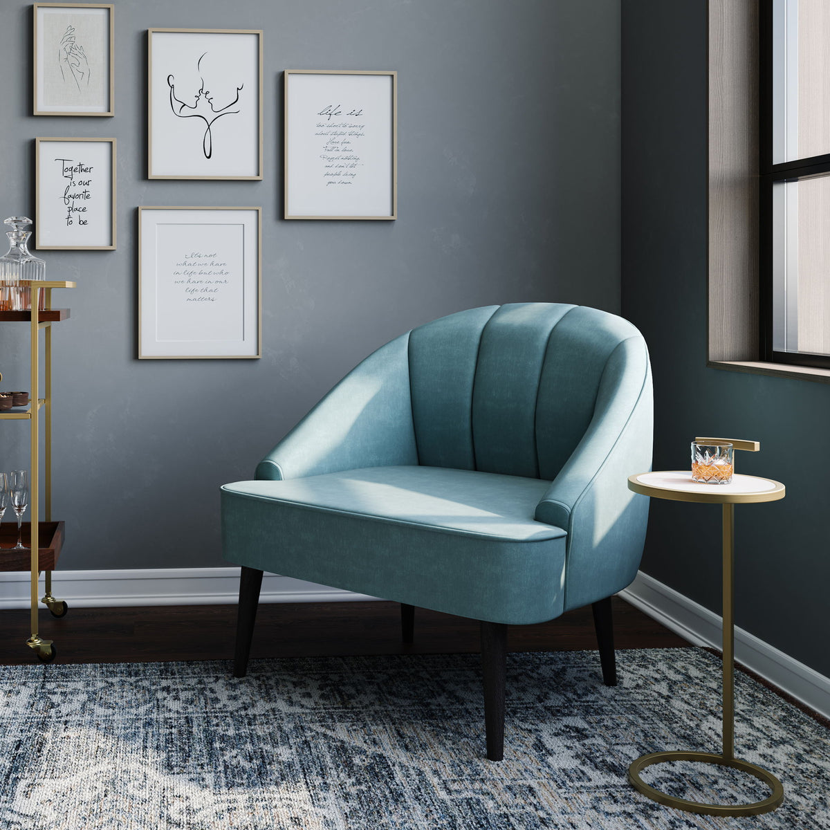 Brook - C Side Table - White / Gold by Simpli-Home | Bel Furniture
