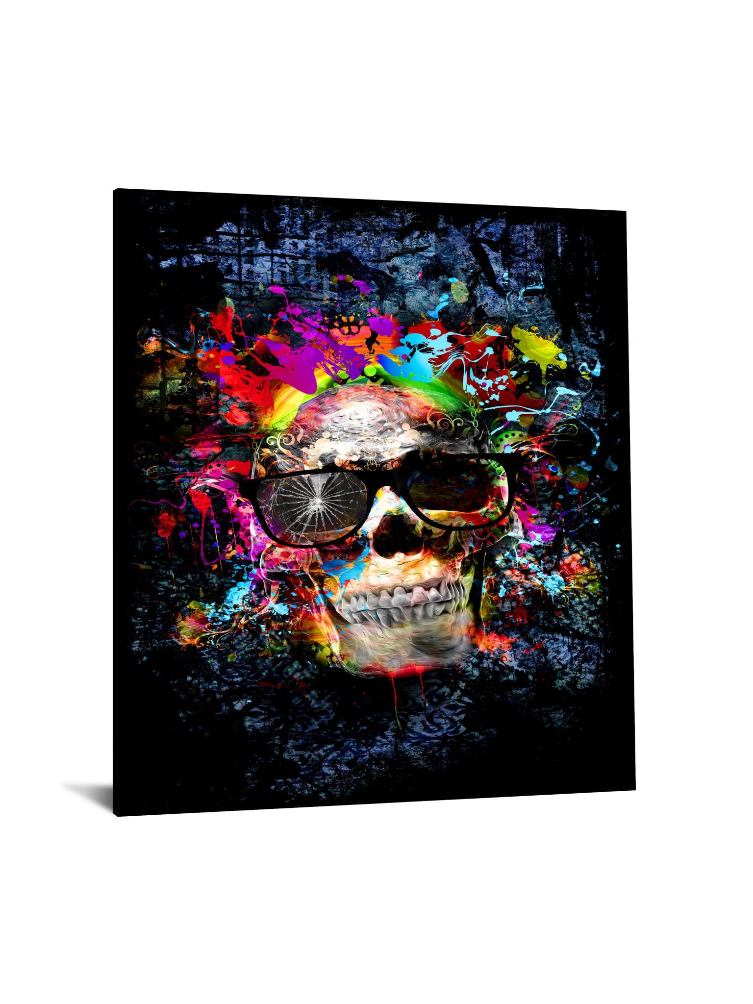 Tempered Glass With Foil - Color me Skull - Black