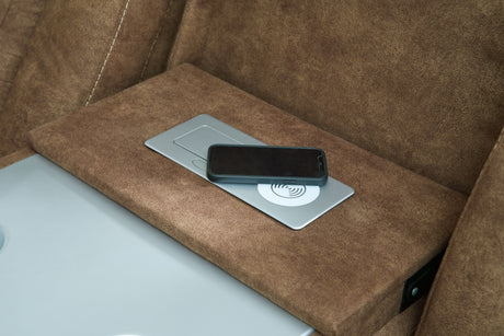 Wolfridge - Brindle - Power Reclining Sofa With Adj Headrest by Signature Design by Ashley® | Bel Furniture