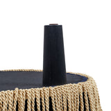 Melinda - Oval Tufted Bullion Fringe Storage Bench