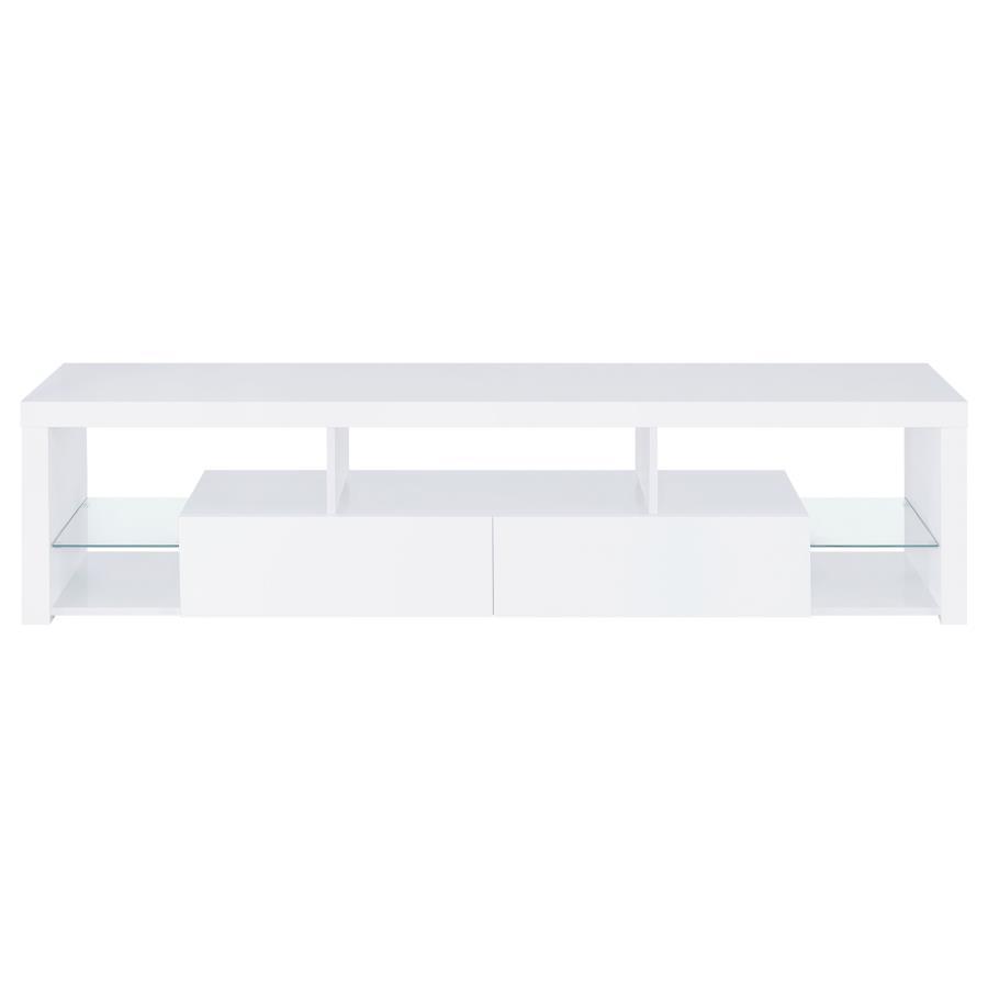 Jude - 2-Drawer Engineered Wood TV Stand - High Gloss White