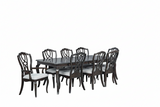 9-Piece Traditional Dining Set in Espresso (Table + 8 Upholstered Chairs)