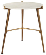 Chadton - White / Gold Finish - Accent Table by Signature Design by Ashley® | Bel Furniture