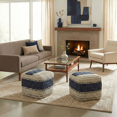 Grady - Handcrafted Square Pouf - view 15