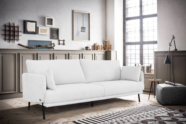 Modern Fabric Loveseat - White / Black