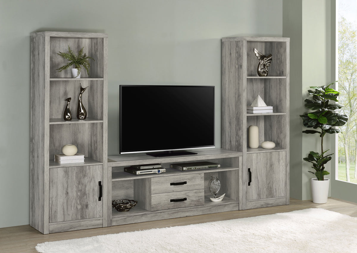 Burke - 3 Piece TV Entertainment Center - Gray Driftwood