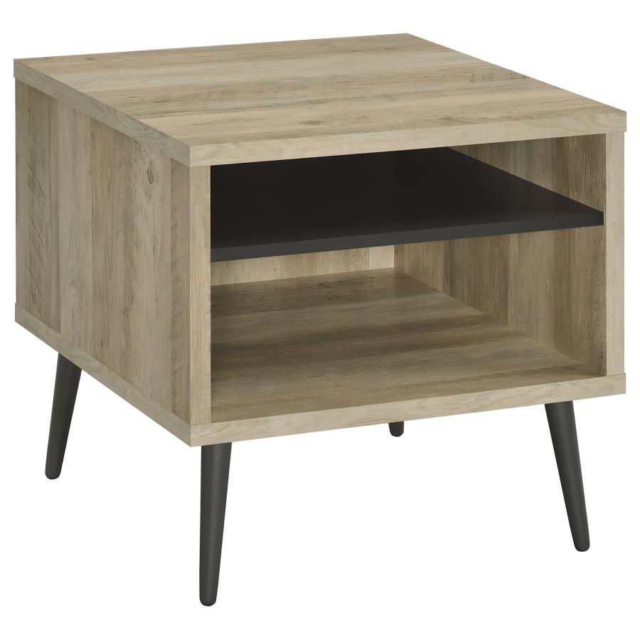 Welsh Square Engineered Wood Side End Table Antique Pine Distressed Pine