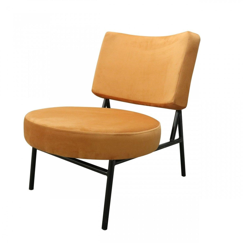 Contemporary Rectangle And Circle Accent Chair - Orange