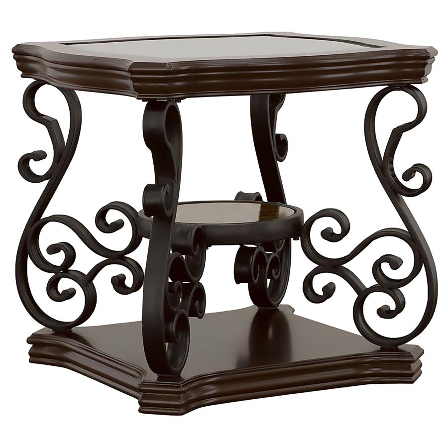 Laney 1-Shelf Glass Top Rectangular Table