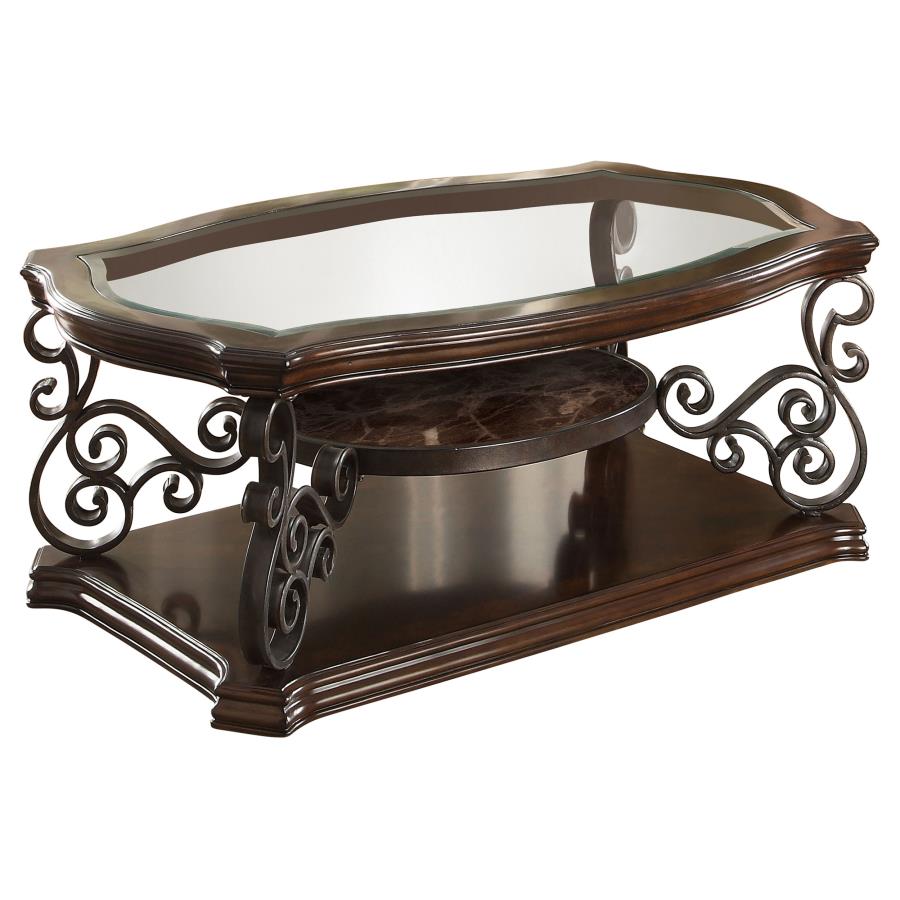 Laney - 1-Shelf Glass Top Rectangular Table