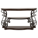 Laney - Scrollwork Entryway Sofa Console Table - Deep Merlot