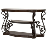 Laney - Scrollwork Entryway Sofa Console Table - Deep Merlot