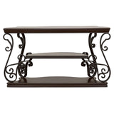 Laney - Scrollwork Entryway Sofa Console Table - Deep Merlot