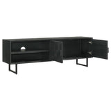 Marsden - 2 Door Mango Wood TV Stand - Charcoal Black