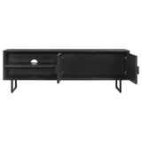 Marsden - 2 Door Mango Wood TV Stand - Charcoal Black