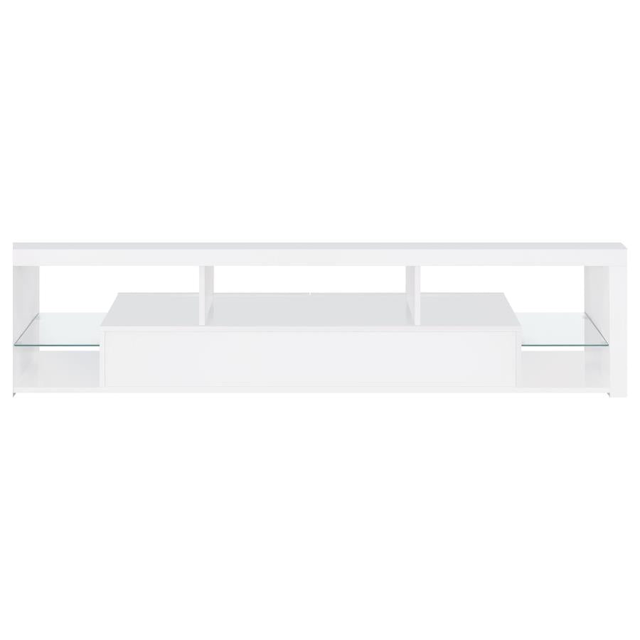 Jude - 2-Drawer Engineered Wood TV Stand - High Gloss White