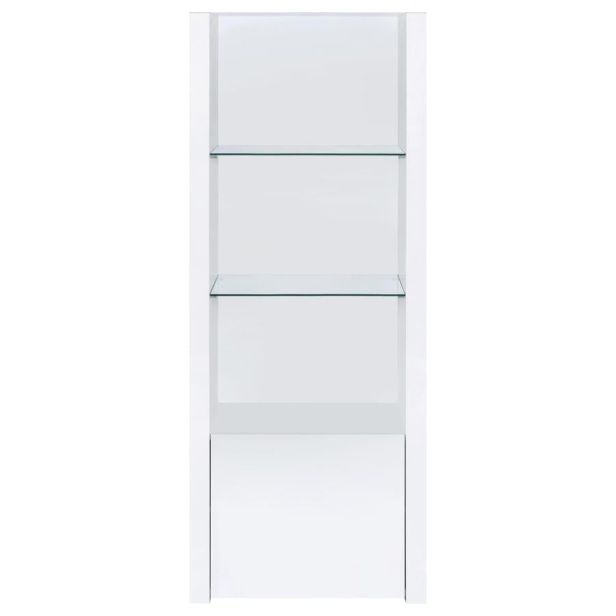 Jude - 3-Shelf Engineered Wood Media Tower - High Gloss White