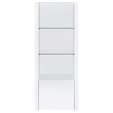 Jude - 3-Shelf Engineered Wood Media Tower - High Gloss White
