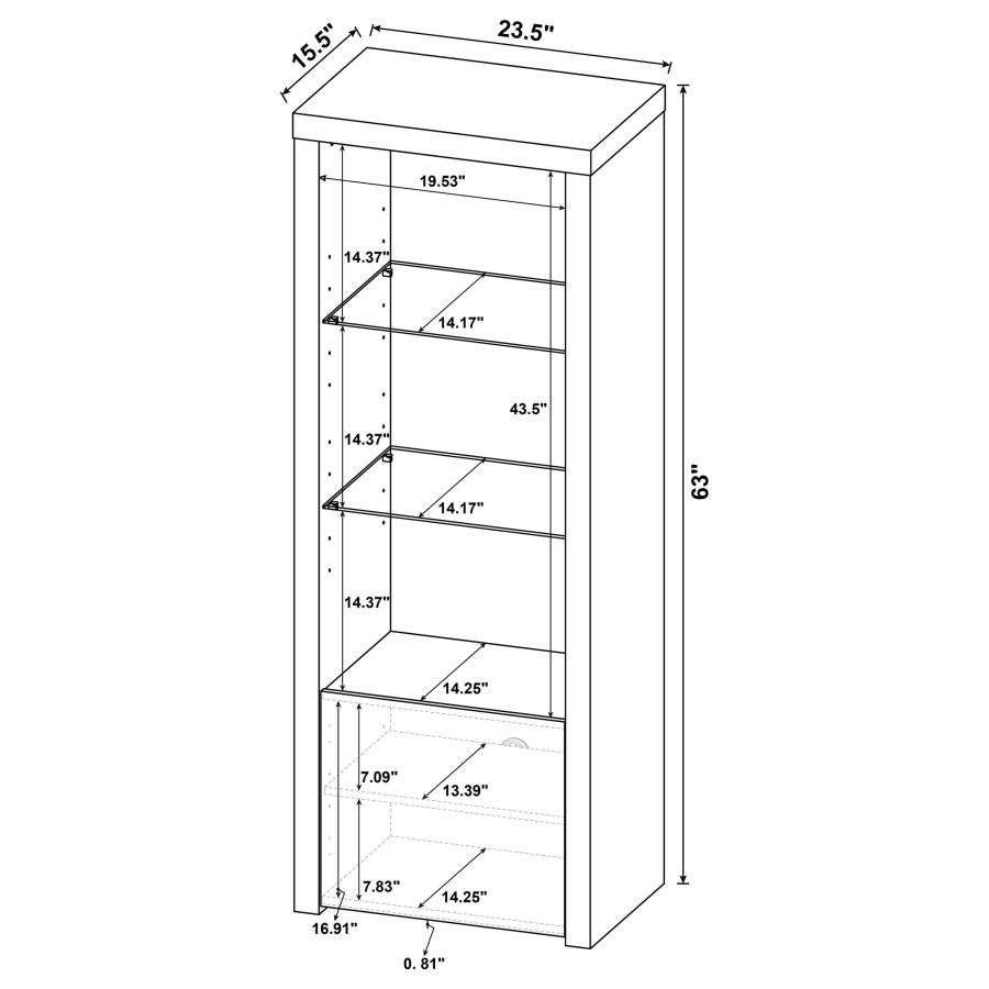 Jude - 3-Shelf Engineered Wood Media Tower - High Gloss White