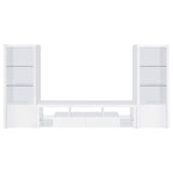 Jude - 3-Shelf Engineered Wood Media Tower - High Gloss White