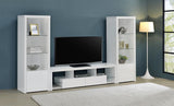 Jude - 3-Shelf Engineered Wood Media Tower - High Gloss White