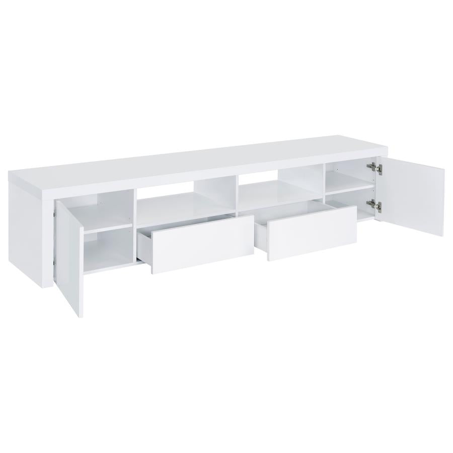Jude - 2 Door Engineered Wood TV Stand - High Gloss White