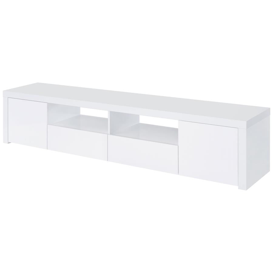 Jude - 2 Door Engineered Wood TV Stand - High Gloss White