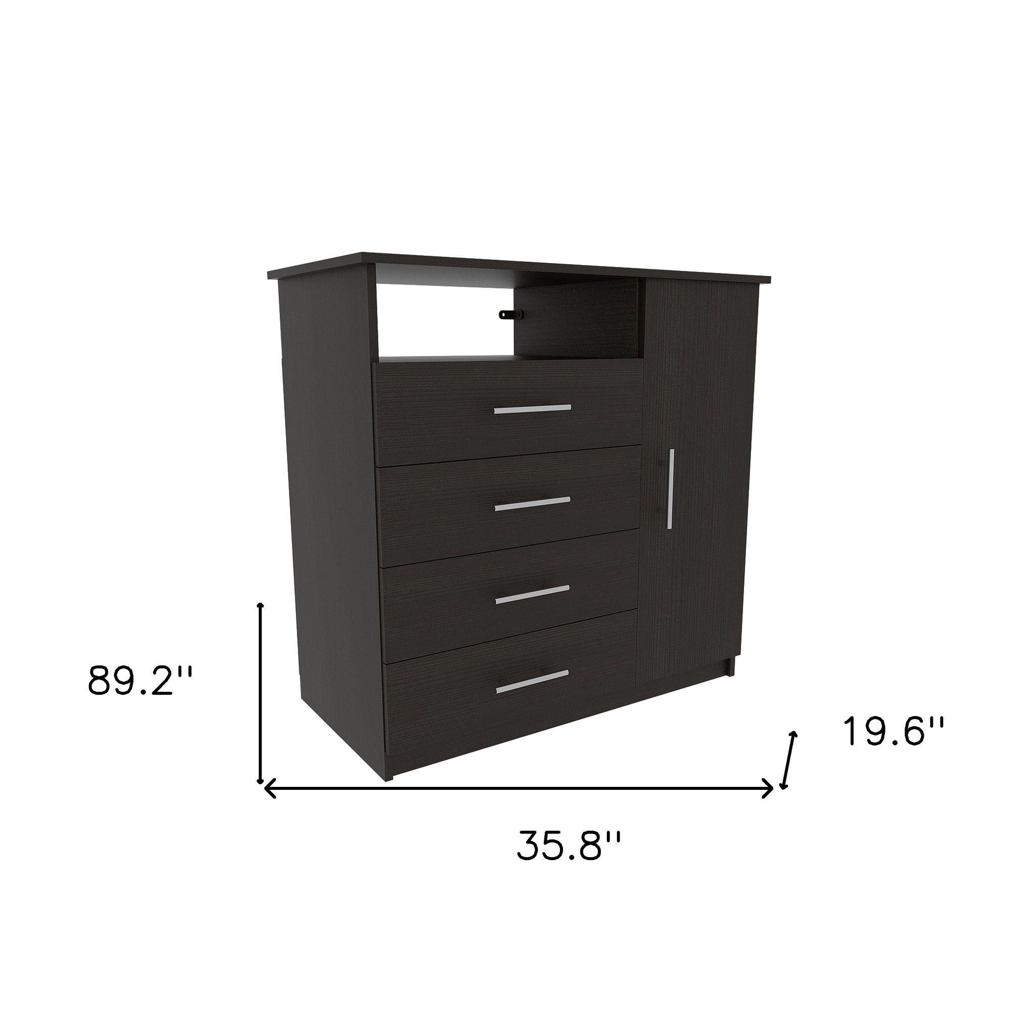 Four Drawer Dresser - Black