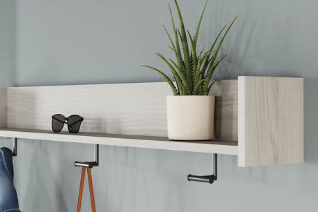 Socalle - Light Natural - Wall Mounted Coat Rack w/Shelf by Signature Design by Ashley® | Bel Furniture