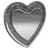 Aiko - Heart Shaped LED Light Wall Mirror - Silver by CoasterEssence | Bel Furniture
