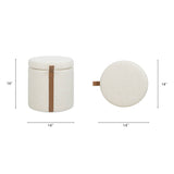 Brandy - Round Upholstered Storage Ottoman With Leather Accent by Jennifer Taylor Home | Bel Furniture