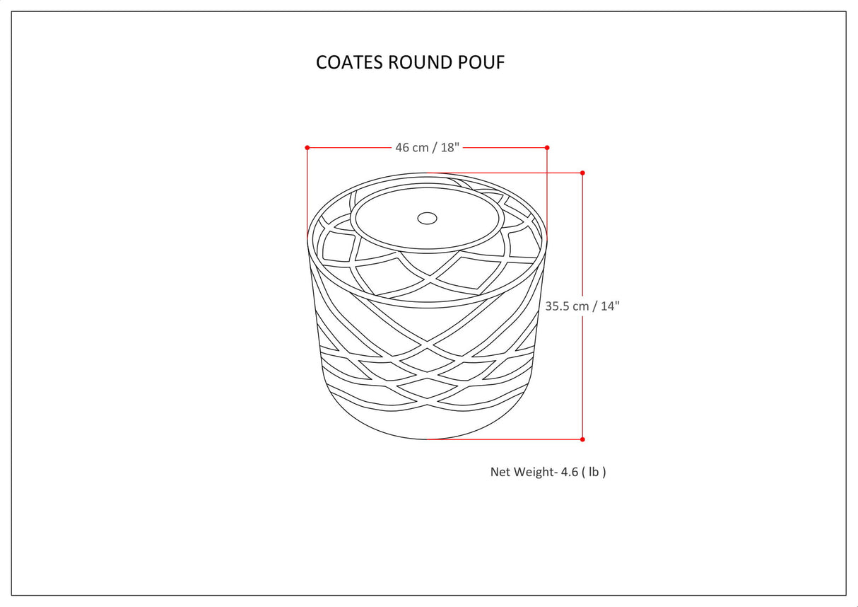 Coates - Round Macrame Pouf - Natural by Simpli-Home | Bel Furniture