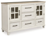 Shaybrock - Antique White / Brown - Dresser by Benchcraft® | Bel Furniture