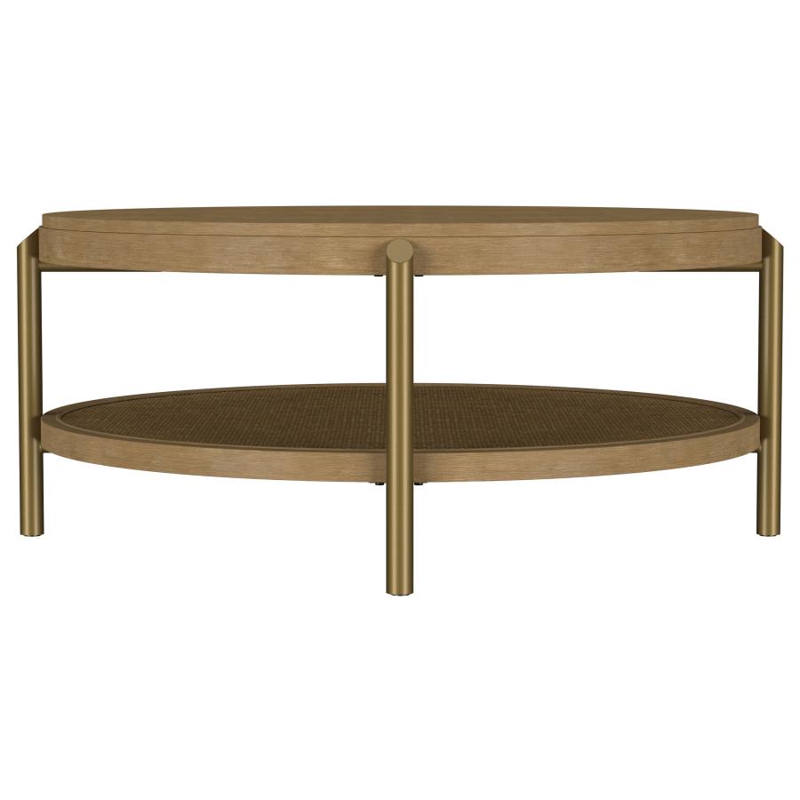 Arini - Round Coffee Table With Storage Shelf