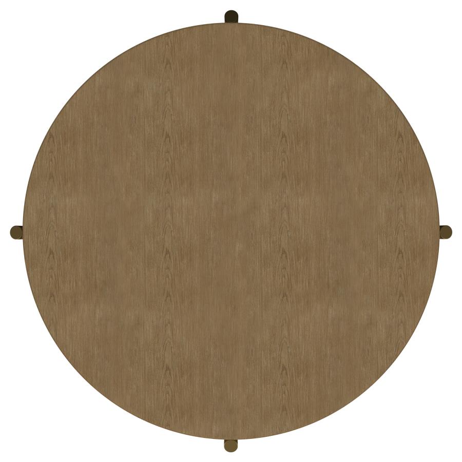 Arini - Round Coffee Table With Storage Shelf