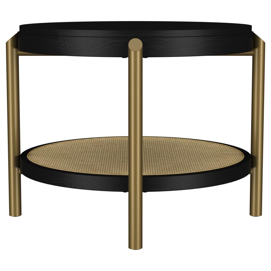 Arini - Round End Side Table With Storage Shelf