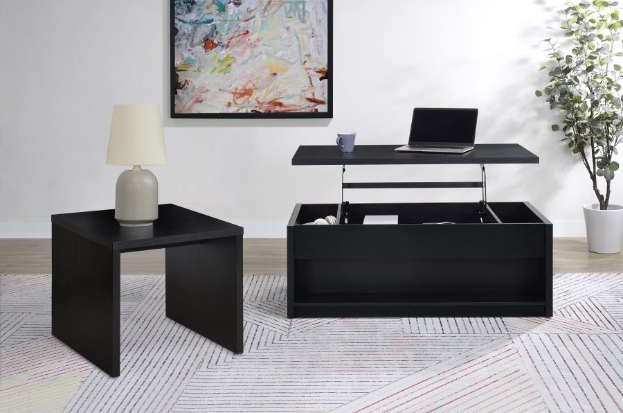 Knapp - Engineered Wood Square Side End Table - Black