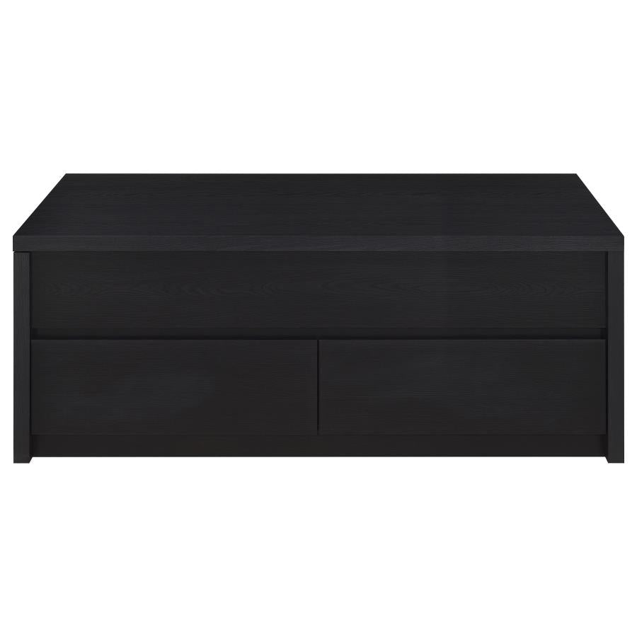 Knapp - Lift Top Cocktail Coffee Table With Dual Drawers - Black