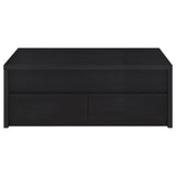 Knapp - Lift Top Cocktail Coffee Table With Dual Drawers - Black