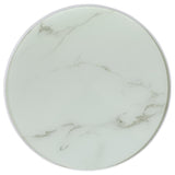 Briggs - Round Marble Printed Glass Top End Side Table